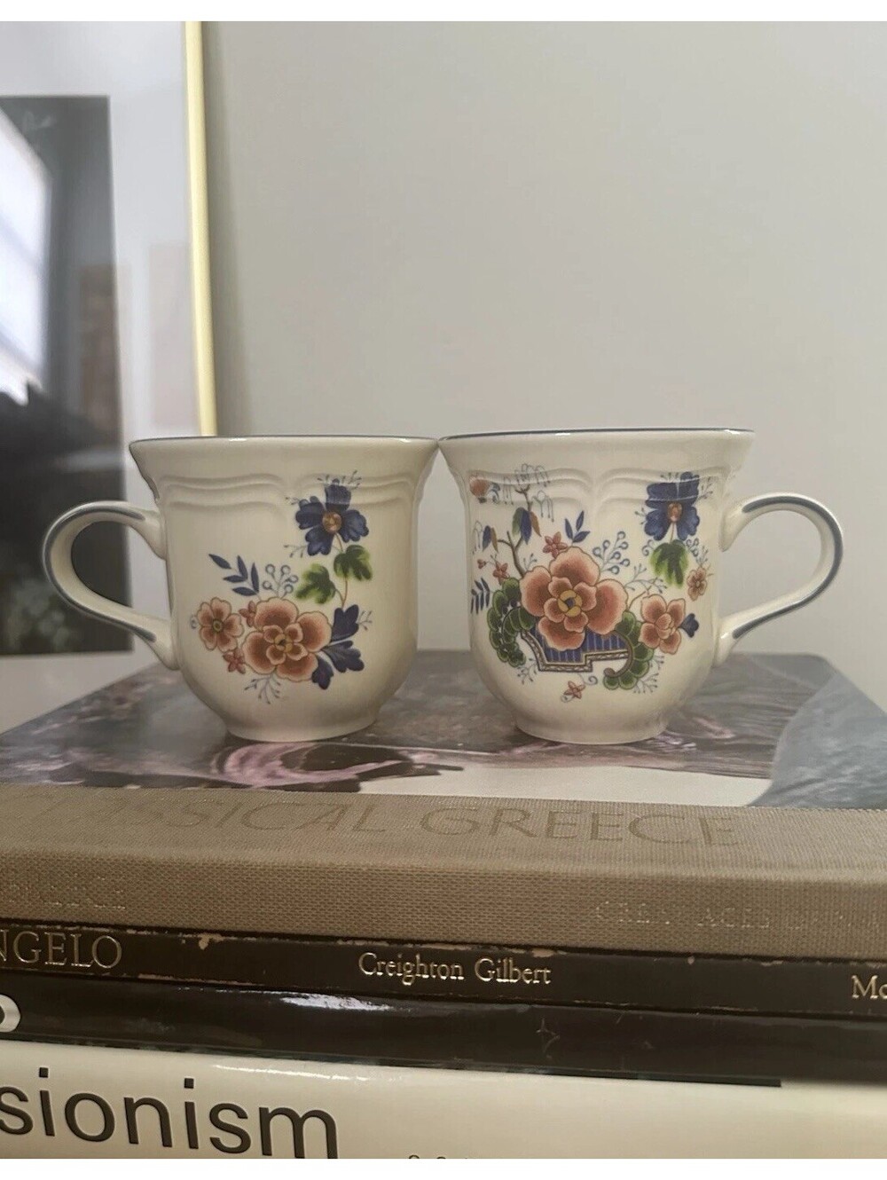 Mikasa Heritage Antiquities Tea Cups Set Of 2 Floral Design Fall 2008